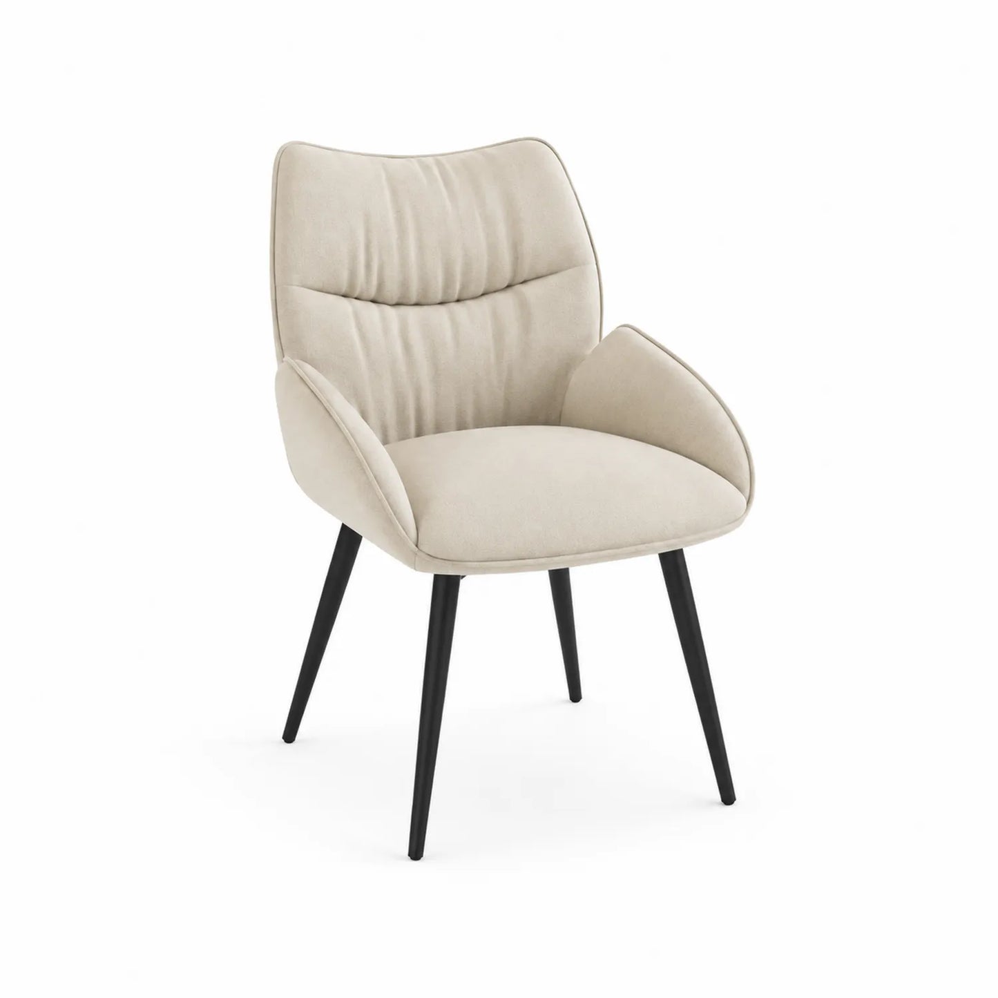 Esszimmerstuhl Beige Stoff Metallbeine