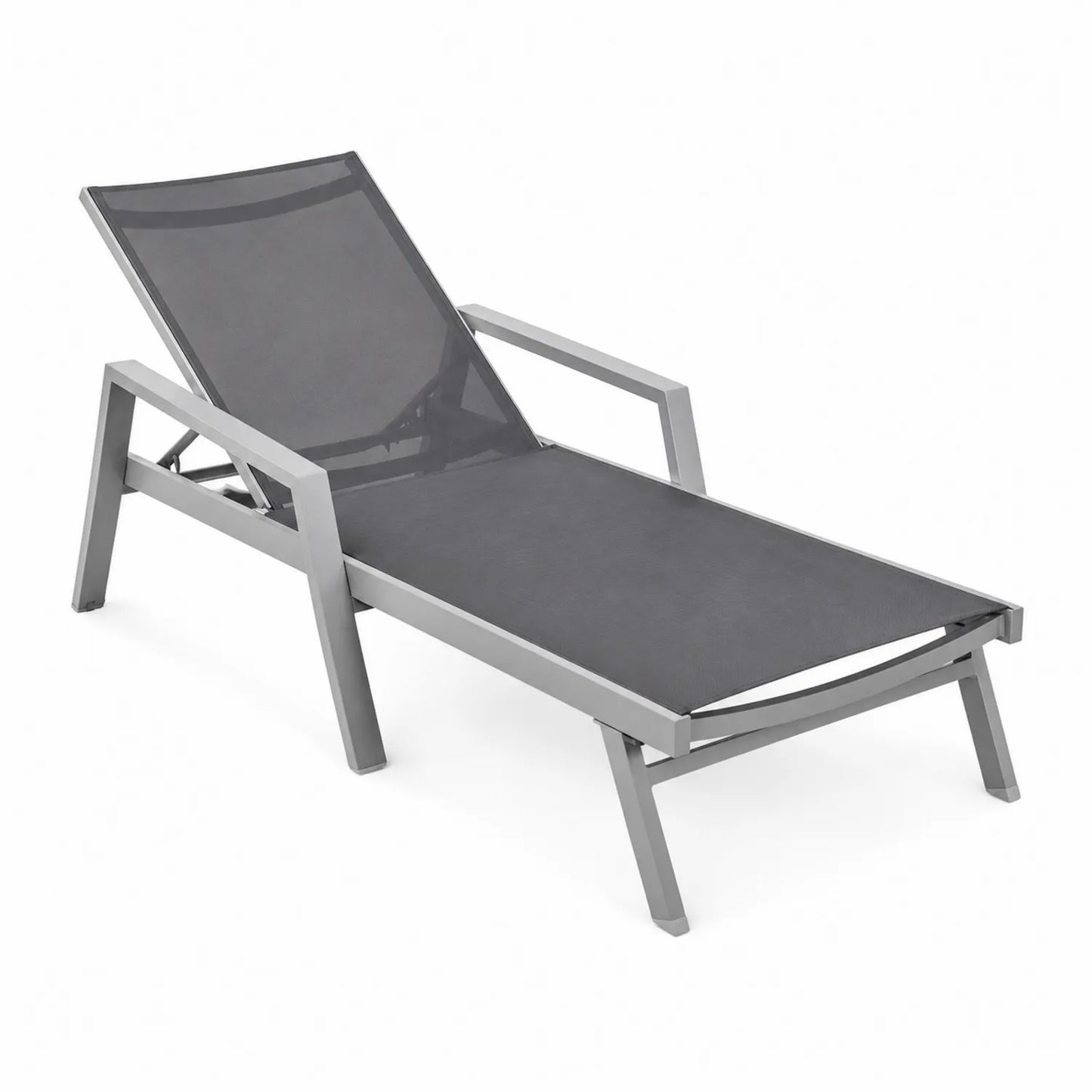 Sonnenliege Aluminium Textilene Verstellbar Grau