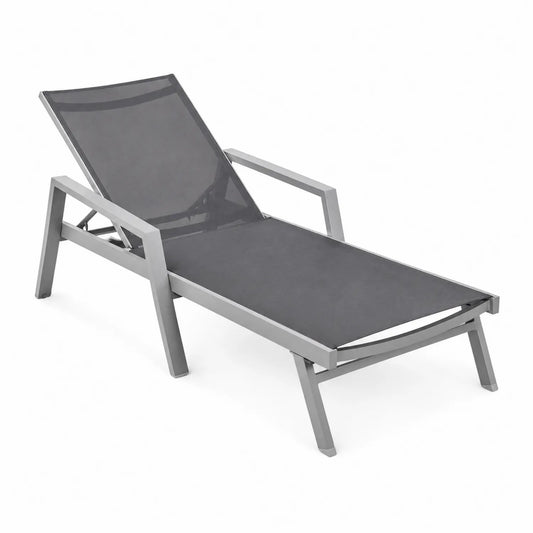 Sonnenliege Aluminium Textilene Verstellbar Grau