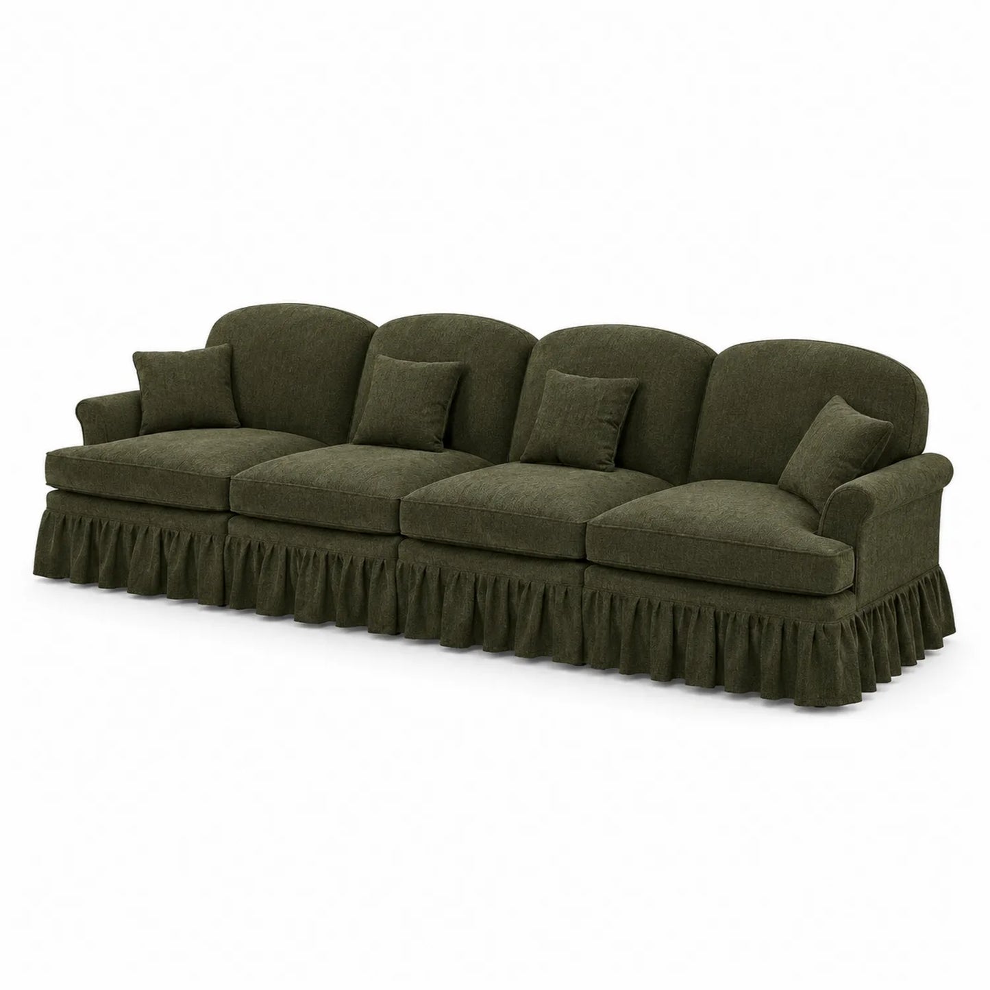 Grünes 4-Sitzer Sofa aus Polyestergewebe
