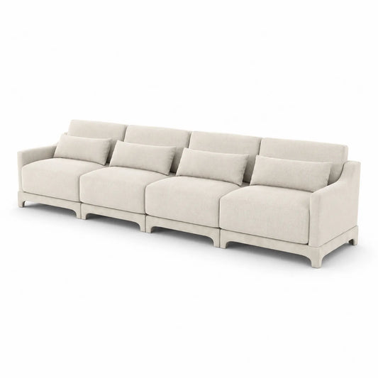Modulares 4-Sitzer Sofa aus Stoff in Creme